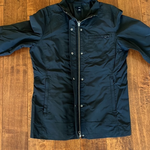 GAP Black Light Weight Jacket Full Front Zip Button Snap Size L - Picture 8 of 12
